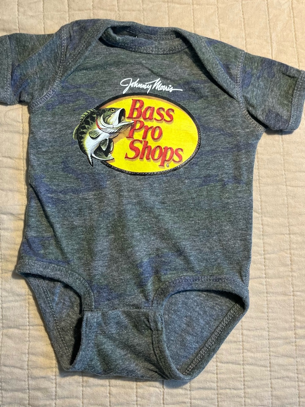 Bass Pro Shops Baby One-Piece Bodysuit in Heather Gray
